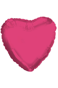 18" HEART FOIL BALLOON HOT PINK PKG/10