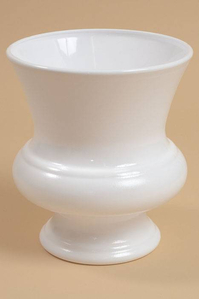 8.5" X 9.5" PLASTIC DESIGNER URN WHITE