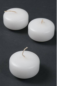 1.75" FLOATING CANDLE DISC WHITE PKG/72