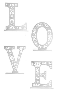 20.25" CARVED LETTER "LOVE" WHITE