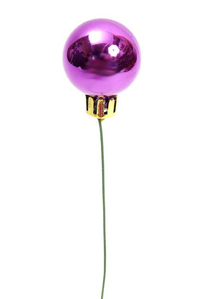 20MM SHINY STEM BALL W/WIRE PURPLE PKG/12