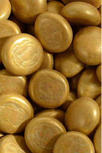 FLAT GLASS MARBLES GOLD 5LB/PKG