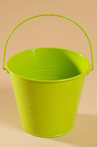 4.5" X 5.25" METAL BUCKET W/HANDLE APPLE GREEN