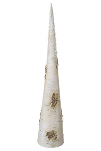 28.75" PLASTIC SNOW BIRCH BARK CONE TREE NAFR