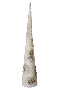 31" PLASTIC SNOW BIRCH BARK CONE TREE NAFR