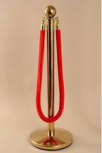 38.5" STANCHION SET POST/ROPE GOLD/RED