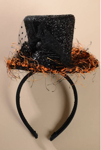 TOP HAT HEADBAND BLACK/ORANGE