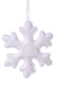6" FOAM SNOWFLAKE ORNAMENT W/GLITTER WHITE