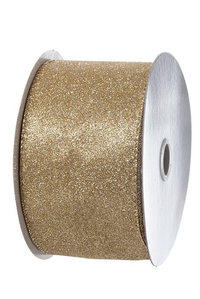 2.5" X 10Y WIRED ALL FLAT GLITTER CHAMPAGNE