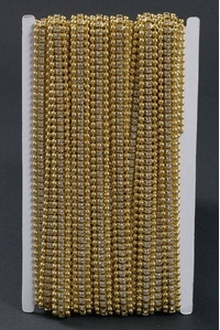 12YDS SQUARE RHINESTONE/DIAMOND GARLAND GOLD