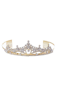 2" RHINESTONE TIARA GOLD