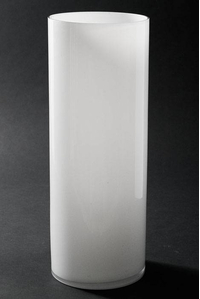 6" X 16" CYLINDER GLASS VASE WHITE