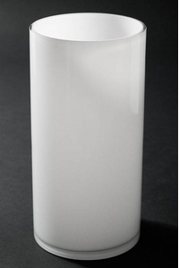 5" X 10" CYLINDER GLASS VASE WHITE