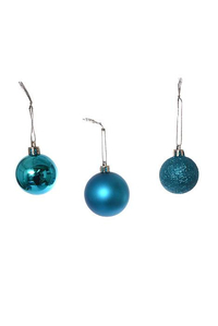 40/50mm Shiny/matte/glitter Plastic Ball Turquoise Pkg/22