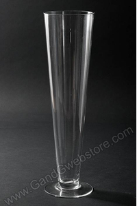 4.25" X 4.25" X 15.75" FLUTED GLASS VASE CLEAR