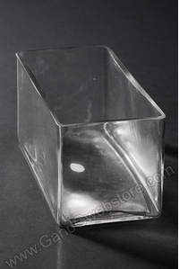 4" X 8" X 4" RECTANGULAR VASE CLEAR