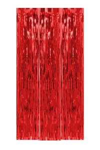 39" X 6.5FT GLEAM'N CURTAIN RED