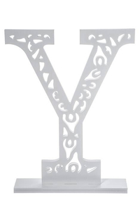 19.75" CARVED LETTER "Y" WHITE