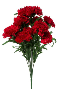 18" SILK CARNATION BUSH RED