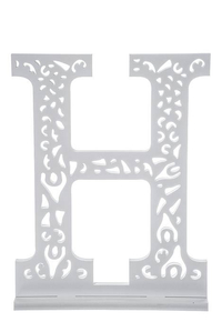 19.75" CARVED LETTER "H" WHITE