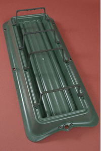 23" X 10" PLASTIC DOUBLE SADDLE TRAY GREEN