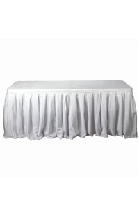 17' POLYESTER TABLE SKIRT WHITE