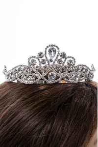 2" RHINESTONE TIARA SILVER