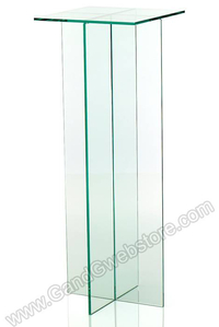 12" X 31.5" GLASS PLATE STAND CLEAR