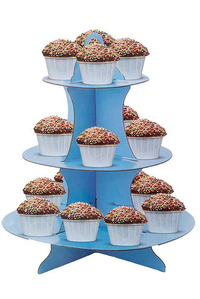 11.75" X 14" CAKE STAND 3 TIER BLUE