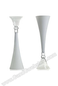 11" X 40" CLARINET GLASS VASE WHITE