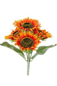 11" ORANGE SUNFLOWER BUSH X 4