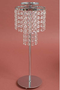 18" CRYSTAL DROP CANDLE HOLDER STAND CLEAR/SILVER