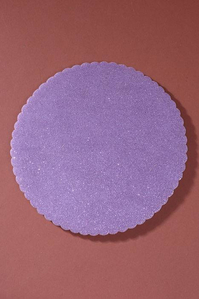 9" SCALLOPE ROUND TULLE W/GLITTER LAVENDER PKG/50