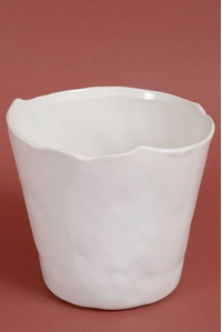 7.5" X 7" CERAMIC JOURNEY POT WHITE