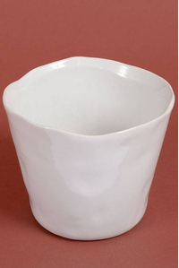 5.5" X 4.5" CERAMIC JOURNEY POT WHITE