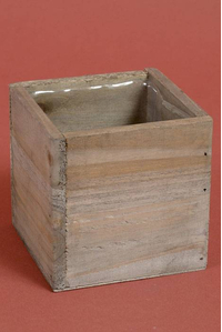 4" X 4" X 4" WOODLAND PLANTER BROWN