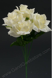 16" PRINTING ROSE BUSH CREAM