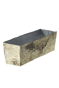 12.25" X 4" X 4" BIRCH PLANTER W/ZINC NATURAL