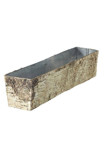 18" X 4" X 4" BIRCH PLANTER W/ZINC NATURAL