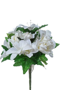 13" ROSE/LILY WEDDING BUSH WHITE