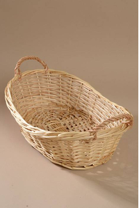 16.5" X 10" X 3.5" OVAL WHITE WILLOW BASKET NATURAL