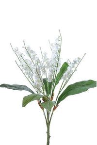 16" SILK LILY OF VALLEY BUSH WHITE