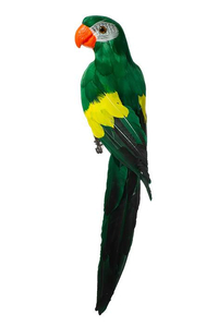 17.5" STANDING PARROT GREEN/YELLOW