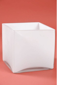 7" X 7" X 7" CUBE VASE WHITE