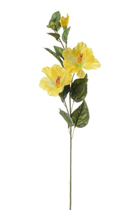 31" SILK HIBISCUS SPRAY W/BUD YELLOW