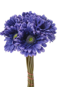 9" SILK GERBERA DAISY STEM PURPLE PKG/12