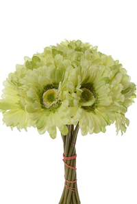 9" SILK GERBERA DAISY SPRAY GREEN PKG/12