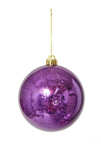 140mm Plastic Mercury Ball Ornament Plum Pkg/2