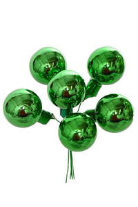 30mm Gloss Glass Ball Ornament Green Pkg/72