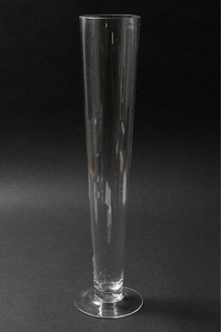 4" X 20" FLUTED GLASS VASE CLEAR